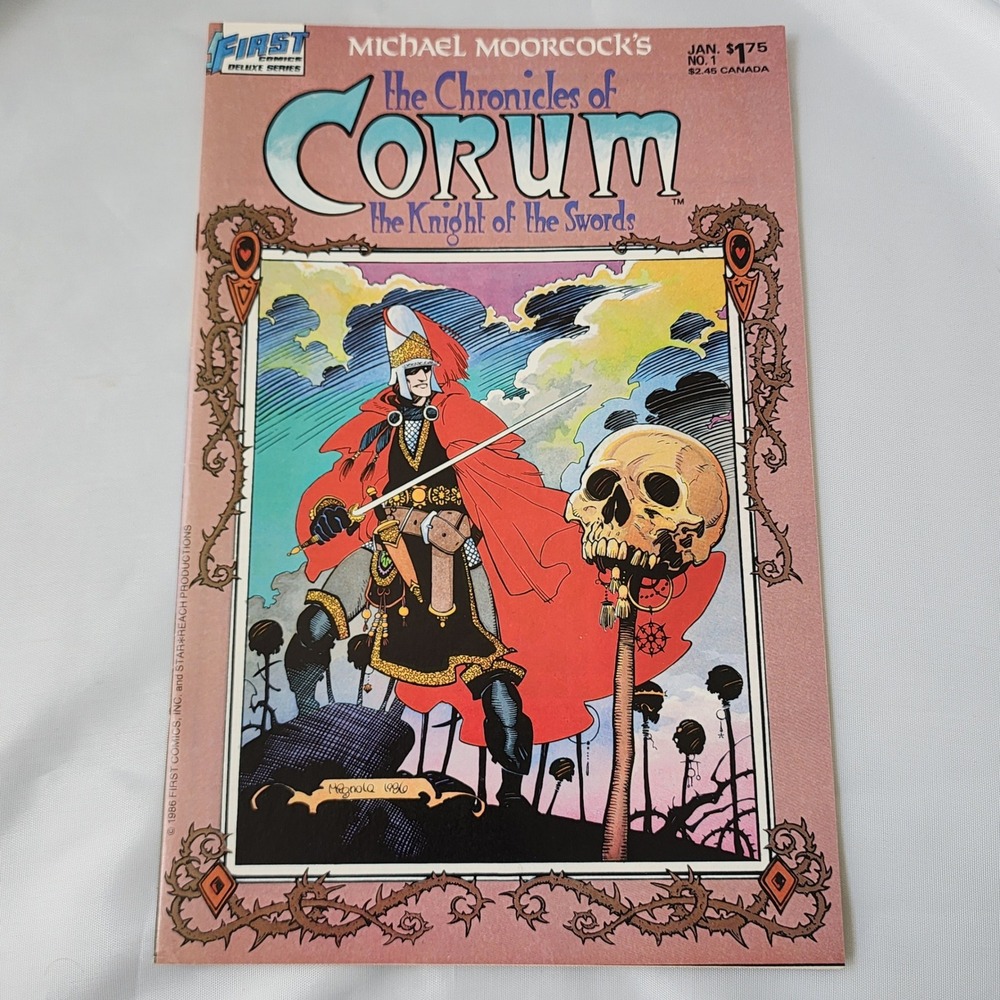 The Chronicles of Corum Knight of the Swords #1 First Comics 1986 FN KEY B&B OG